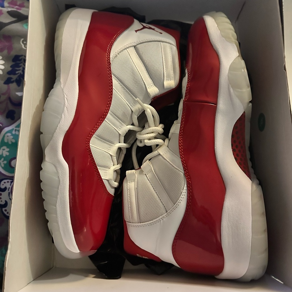 Jordan Red and White Sneakers Sleek Design